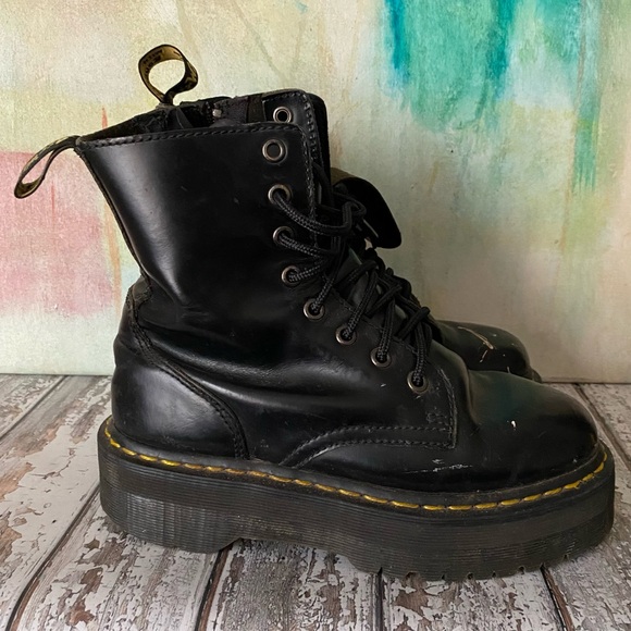 RESOLD♦️DOC MARTENS Jadon Boots in Hipster Paint Splattered Condition - Picture 7 of 12